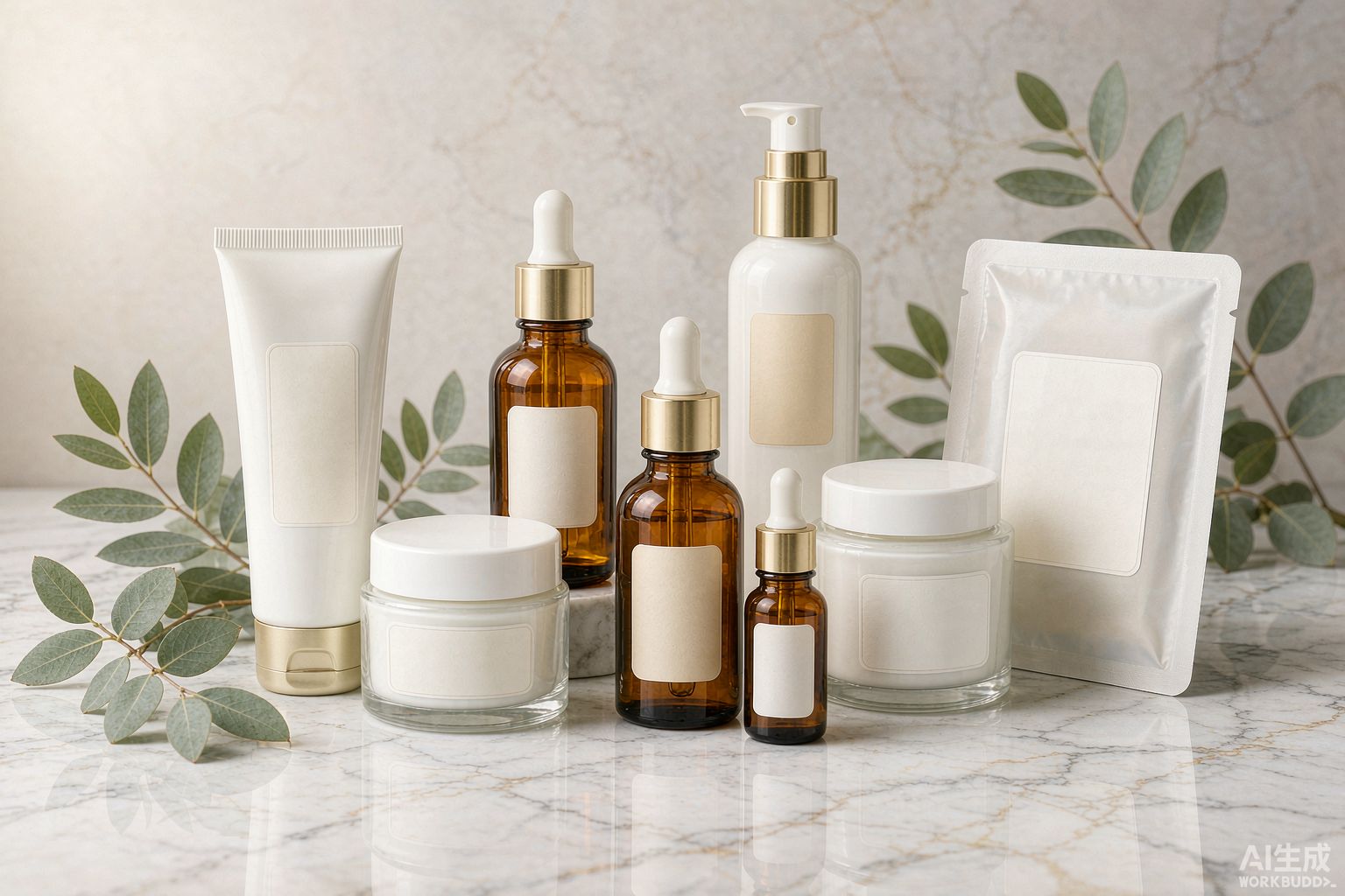 Private label problem-skin skincare product lineup